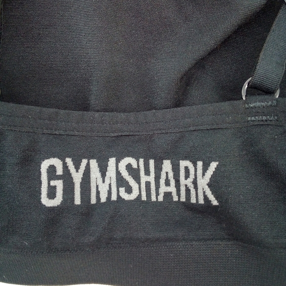 Gymshark Black Sports Bra XS Logo on Back Athleasure Athletic Gym Work Out - Picture 6 of 9